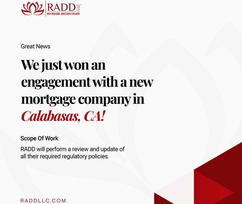 New Mortgage Company in Calabasas, CA has Engaged RADD LLC
