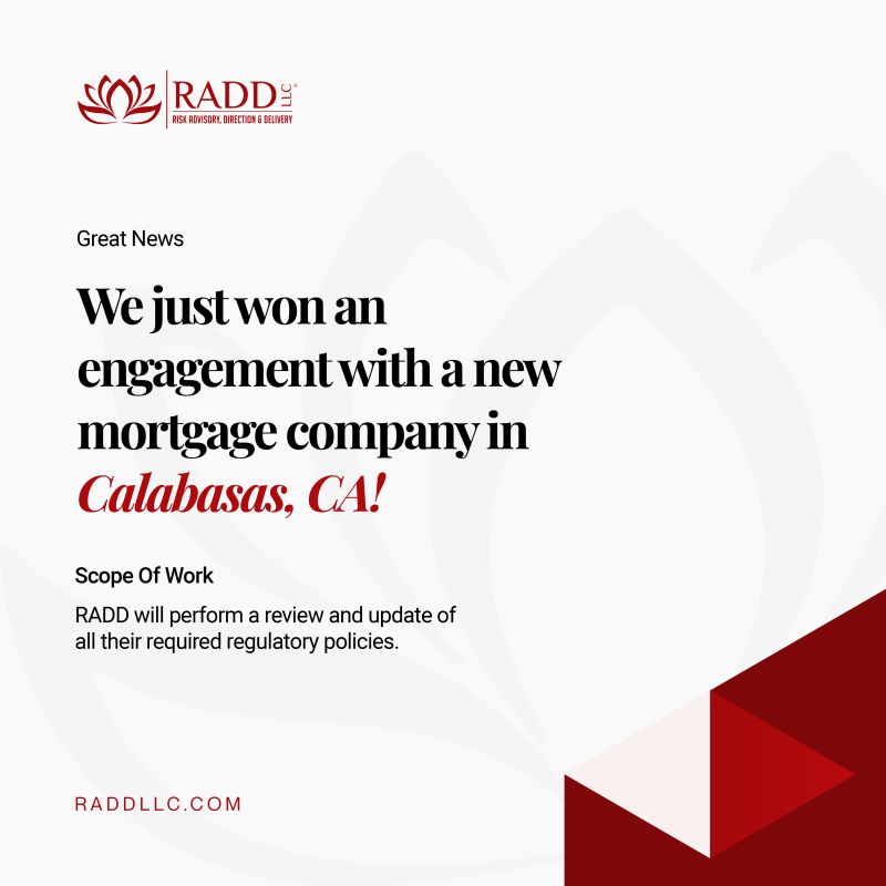 New Mortgage Company in Calabasas, CA has Engaged RADD LLC