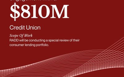 RADD LLC has been Selected to Partner with an $810M Credit Union to conduct a Special Review of their Consumer Lending Portfolio
