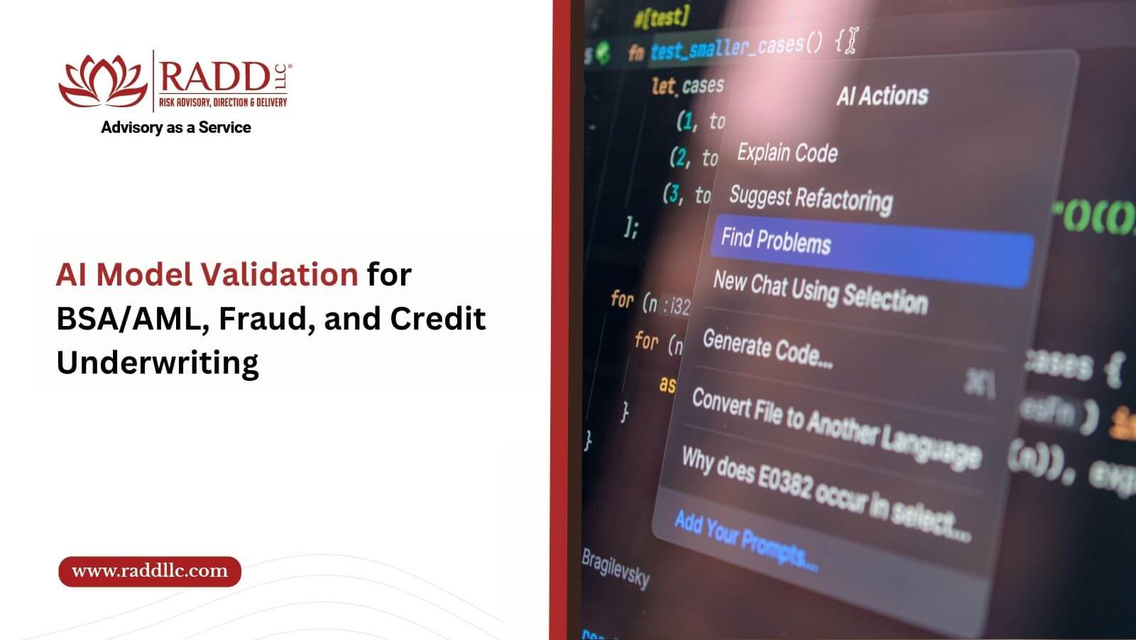 AI Model Validation for BSAAML, Fraud, and Credit Underwriting AI Model Validation for BSAAML, Fraud, and Credit Underwriting